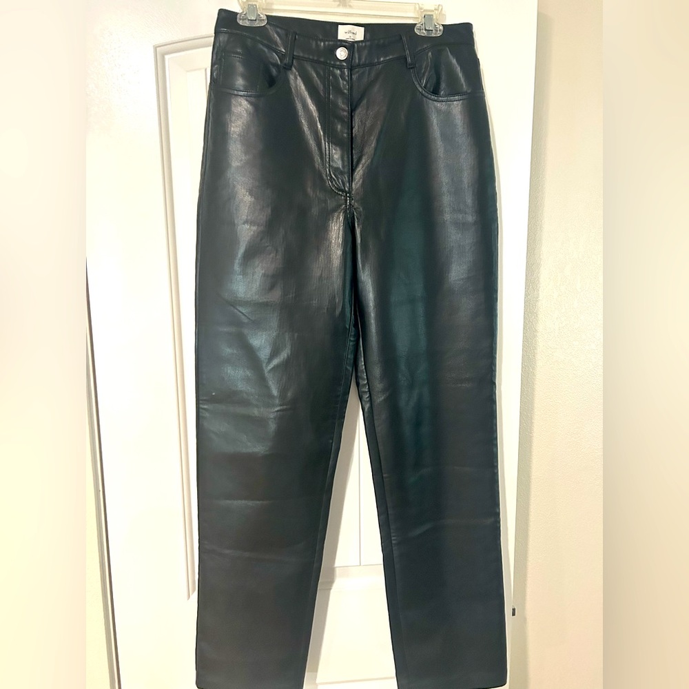Wilfred Black Faux Leather Trousers